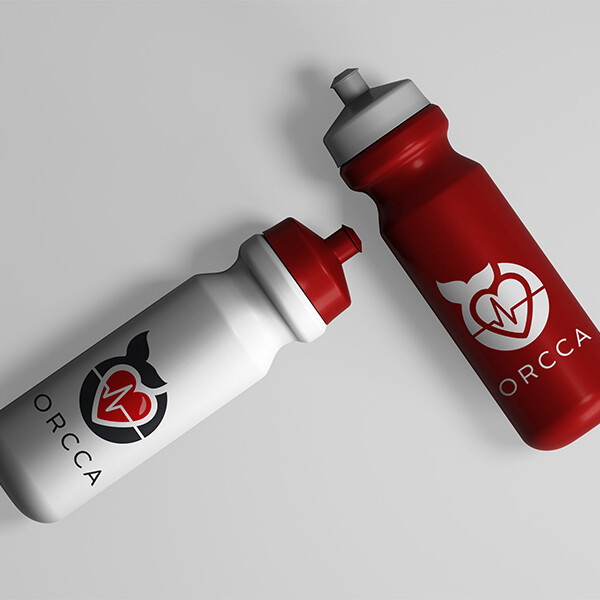 ORCCA water bottles branding